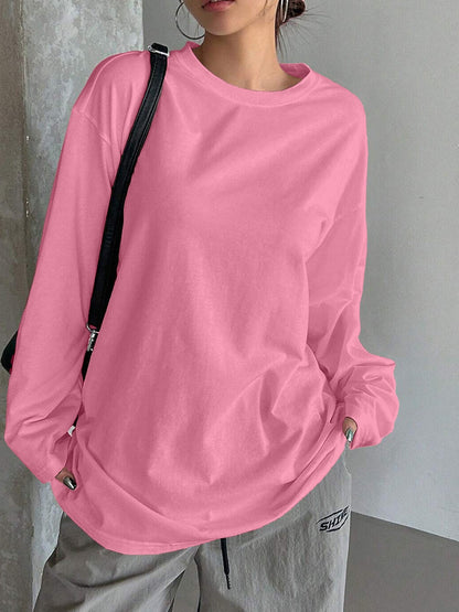 Interior Sunscreen Round Neck Long Sleeve Women's T-shirt Top