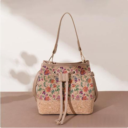 Vintage Printed Large-Capacity Women's Tote Bag With Wood-Grain Exterior And Wood-Grain Interior