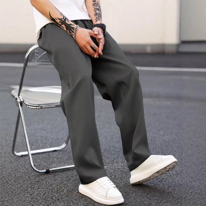 Mens Fashionable Versatile Loose-fit Straight-leg Casual Pants