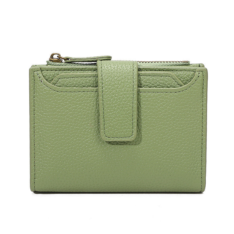 Functional Coin Purse With A Ring-bound Leather Wallet For Women