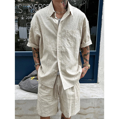 Old-money-style Linen Casual Suit For Men Summer Lightweight