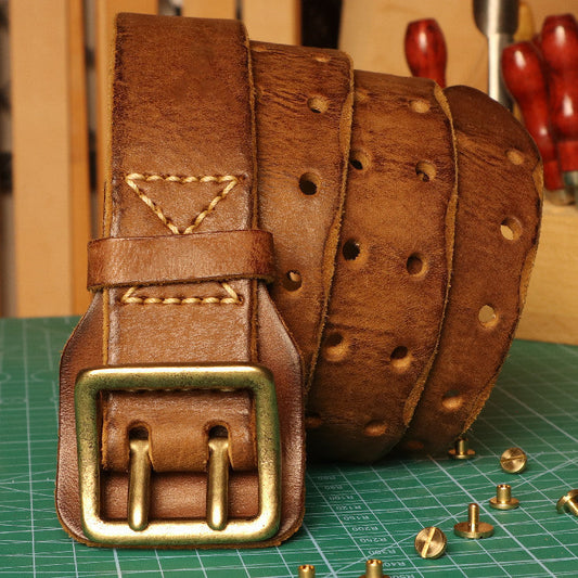 Cowhide Handmade Anti-allergy Men's Leather Belt