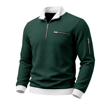 Mens Relaxed-fit Casual Stand-collar Hoodie