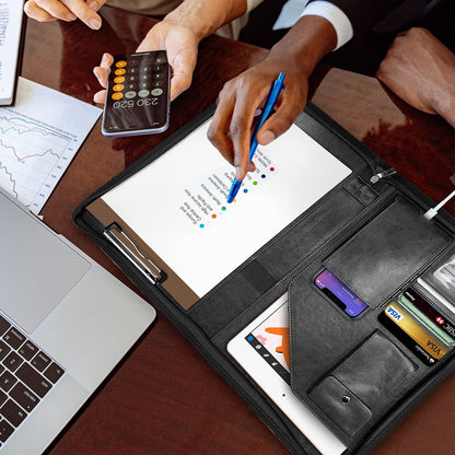 Zipper Leather Envelope Storage Bag