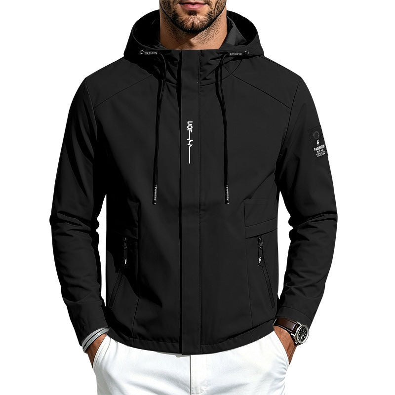 Mens Lightweight Loose-fit Outdoor Sports Hooded Jacket
