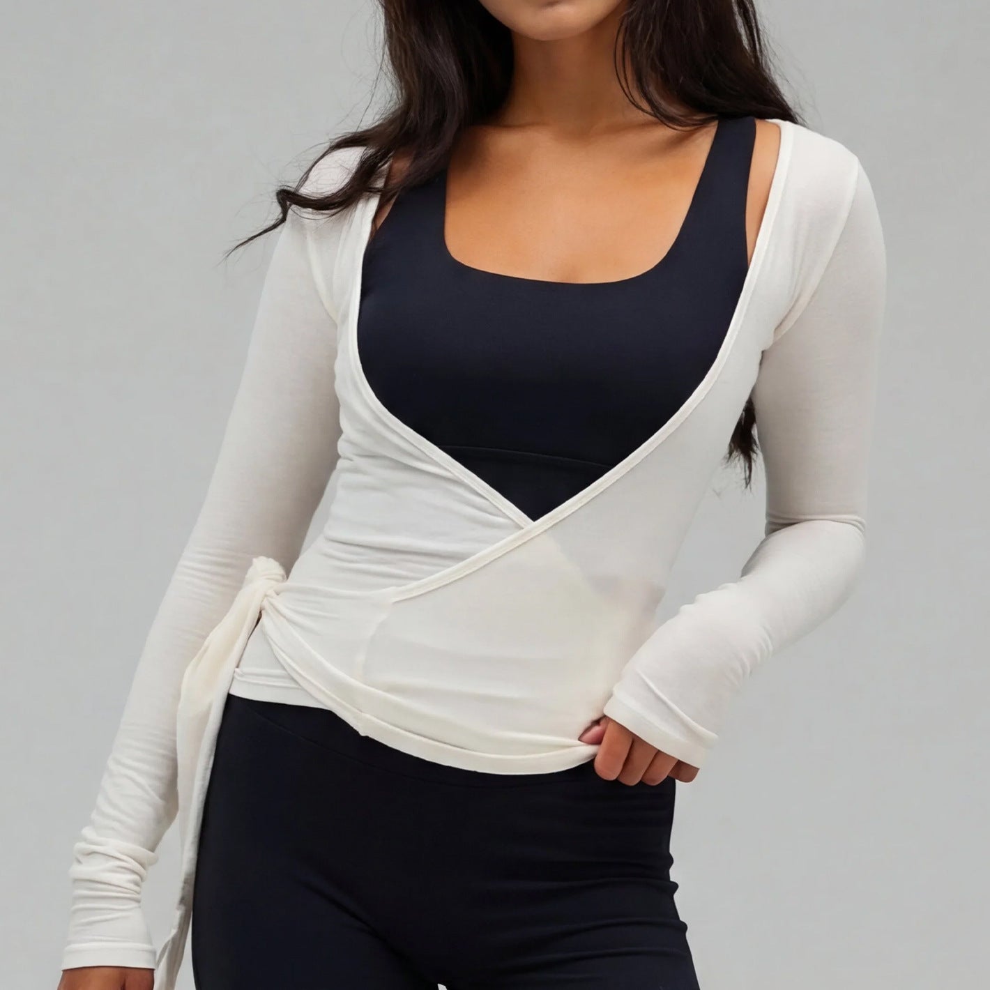 Mesh Breathable Outdoor Long-sleeve V-neck