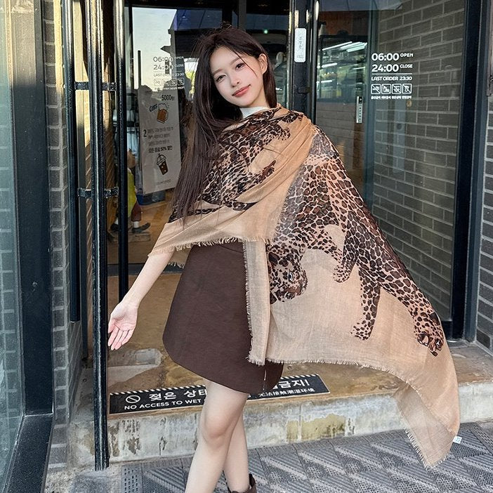 Womens New Fashionable Sun-Protective Scarf With Print
