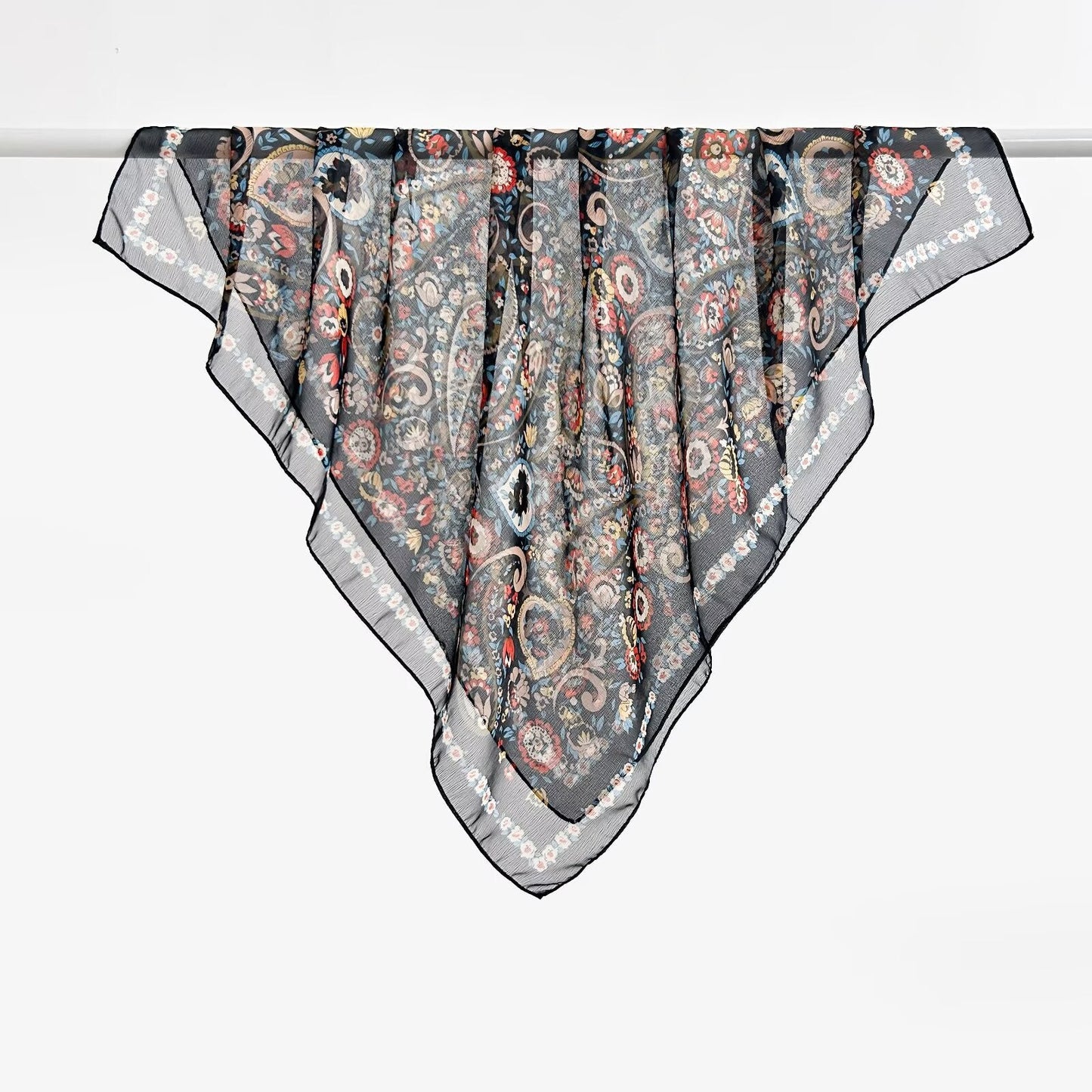 Versatile Printed Thin Square Scarf