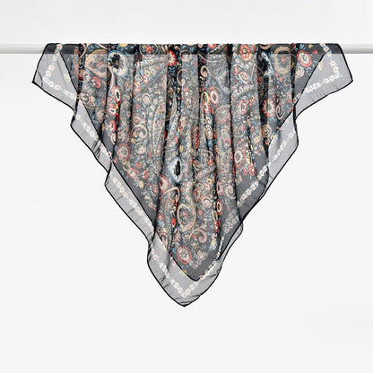 Versatile Printed Thin Square Scarf