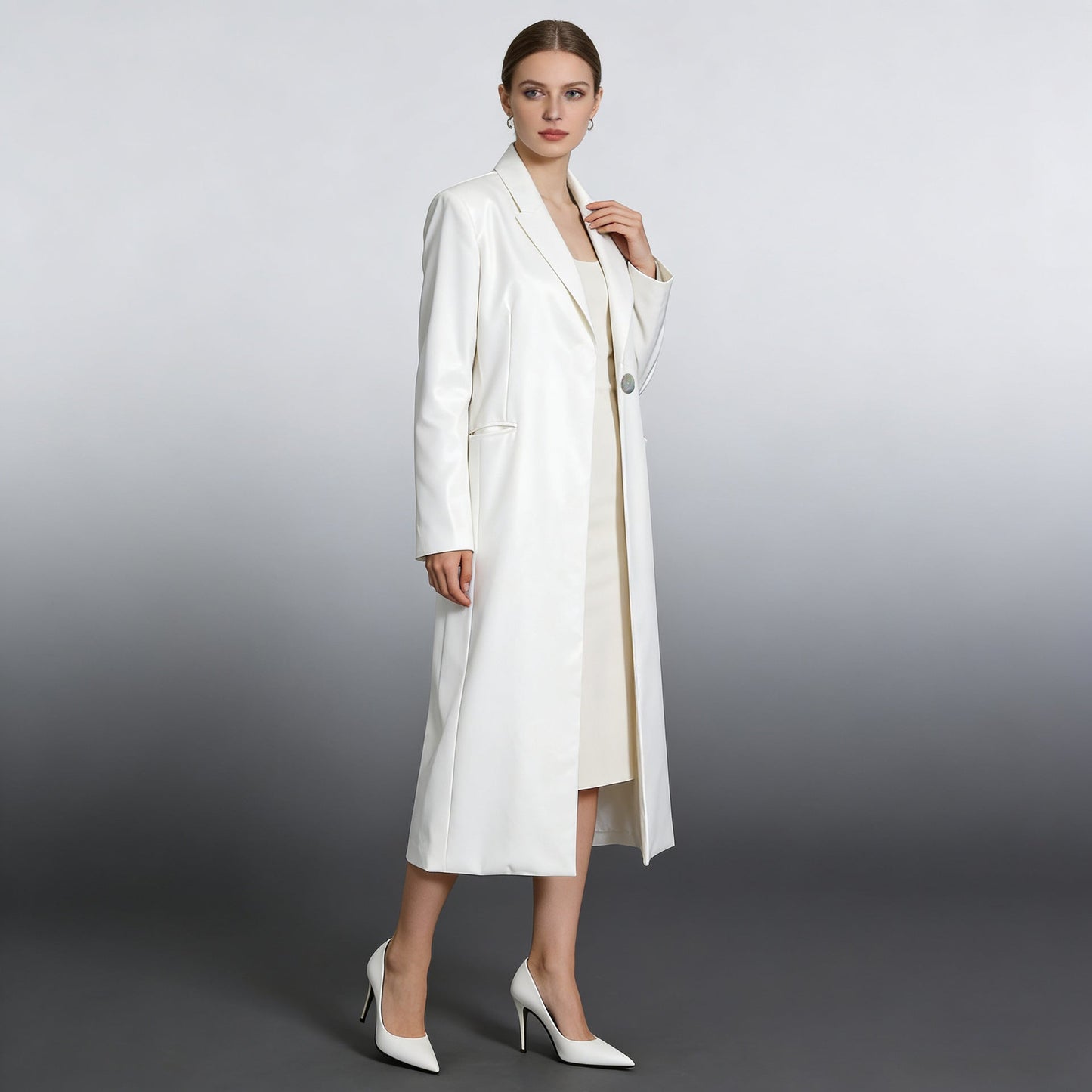 Commuter-style Designer-inspired Blazer-style Trench Coat For Women