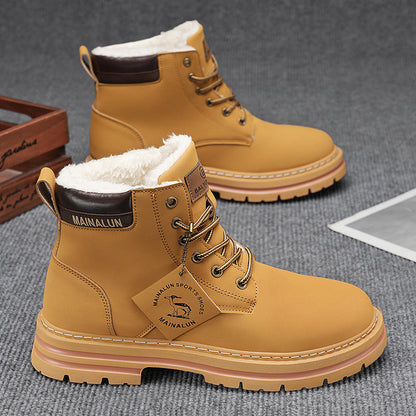 Mens Snow Boots With Fleece Lining For Warmth