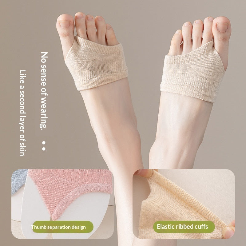 Womens Half-sock Forefoot Non-slip Invisible Flip-flops