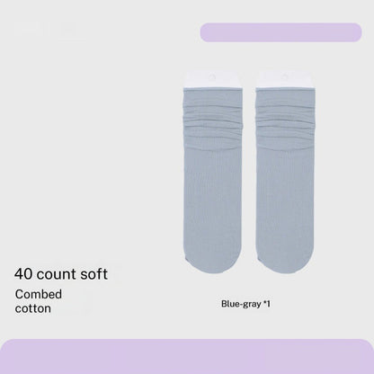 Combed Cotton Sweat-absorbent Deodorant Solid-color Knee-high Socks