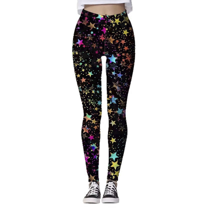High-waisted Yoga Pants With Double-ring Gold-stamped Print