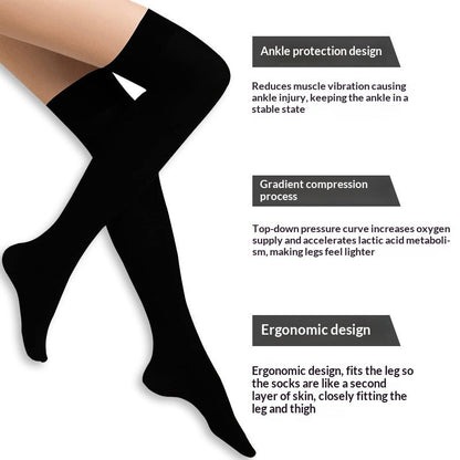 Extended-length Over-the-knee Socks Athletic Compression Stockings High-top Non-slip Leg Guards