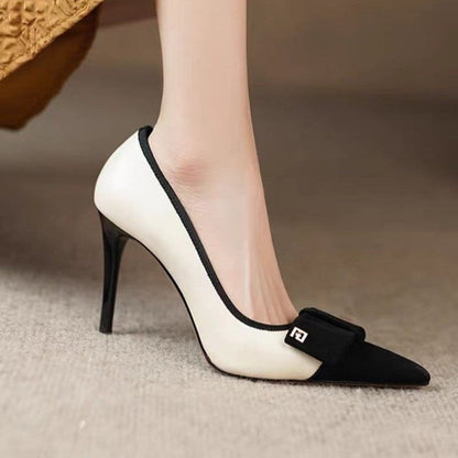New French Style Bow High Heels, Elegant Women Stiletto Pointed Toe Pumps, Fast Shipping Within Days