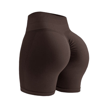 Nude Feeling Seamless High Rise Tight Gym Shorts Peach Hip Sculpting Three Length Yoga Running Workout Shorts For Women