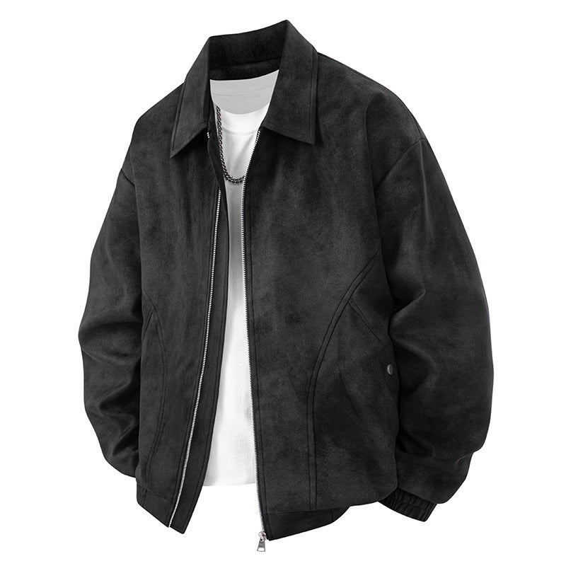 Mens American-style Jacket Lapel Coat Loose-fitting