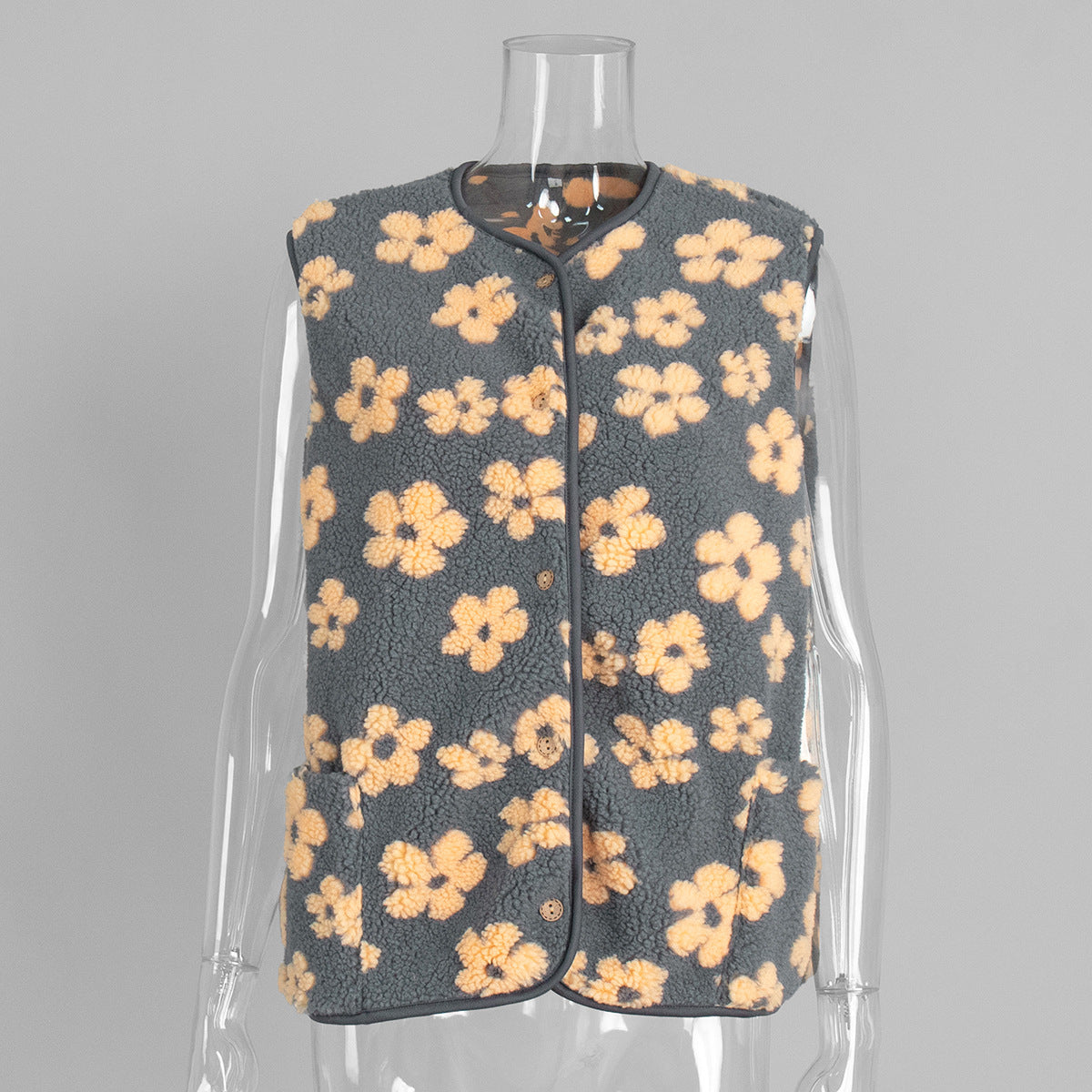 AutumnWinter Fleece Cardigan Vest Women's