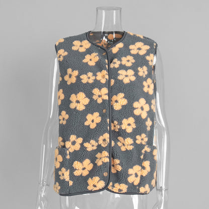 AutumnWinter Fleece Cardigan Vest Women's