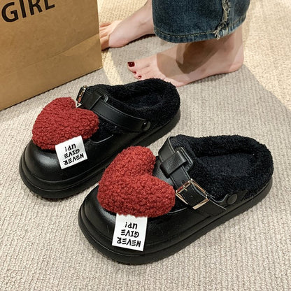 Cute Cartoon Girly Closed Toe Women's Slippers, New Premium Closed Toe Slides For Outdoor Wear In Autumn And Winter