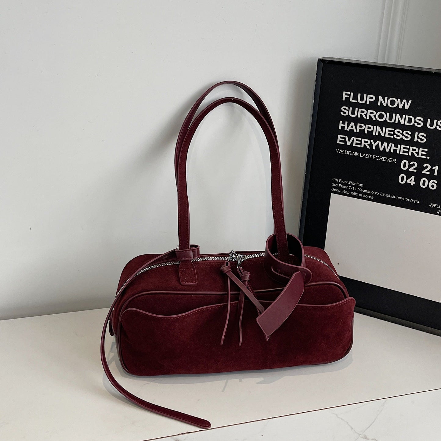 Womens Simple Bowling Handbag Shoulder Bag