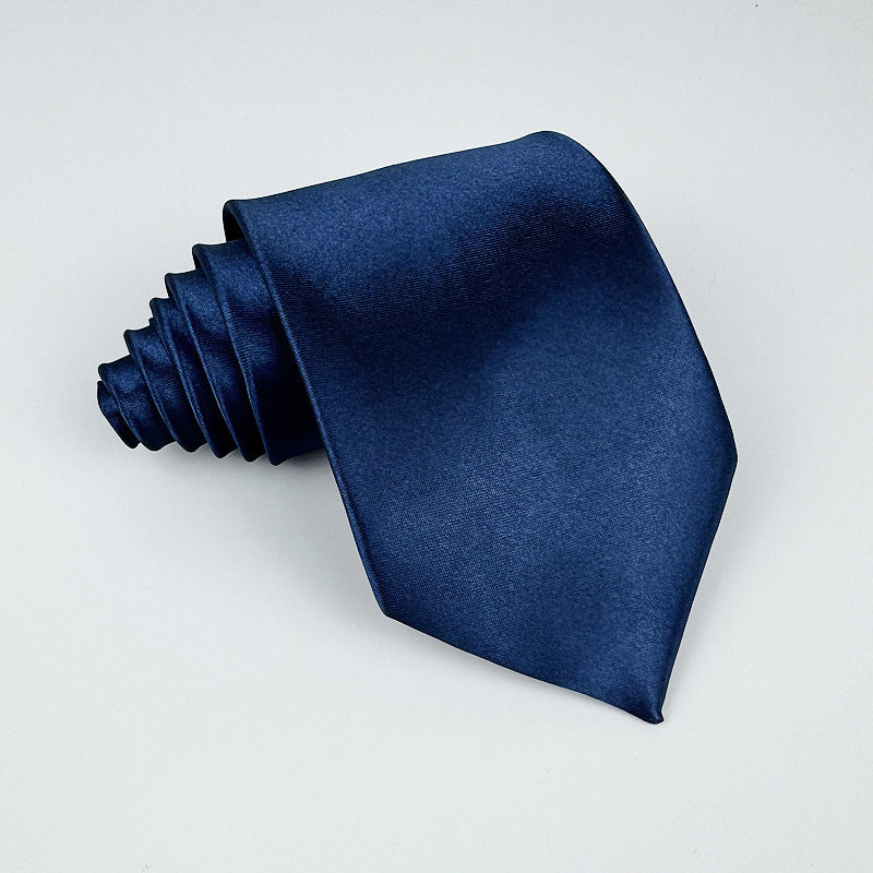 Mens 8cm Hand-Tied Tie Solid Color Tie Plain Color