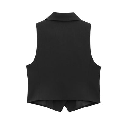 Womens Loose-Fit Diamond-Patterned Waistcoat Vest