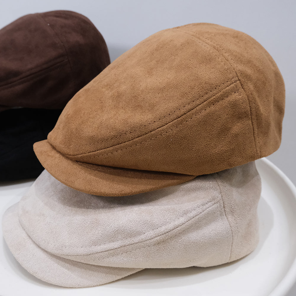 Korean Version Retro Autumn-winter Matte Soft-fur Short Brim British Casual Hat, Versatile And Flattering For Face Shape, Forward-facing Hat