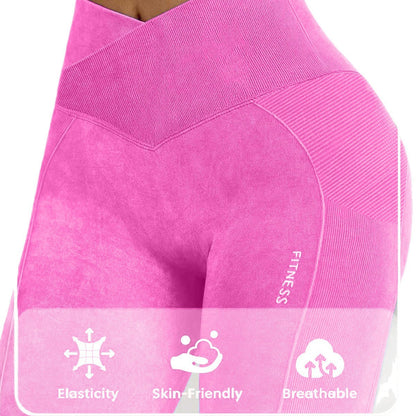 Seamless Sand-Washed High-Waisted Butt-Lifting Tight Yoga Pants