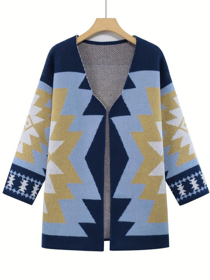 Amazon European And American Plus-Size Thickened Cross-Border Best-Selling Mid-Length Sweater Long Coat 2025 Autumn And Winter Sweater Knit Cardigan