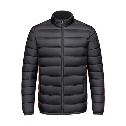 Mens Warm StandUp Collar Zippered CottonPadded Jacket