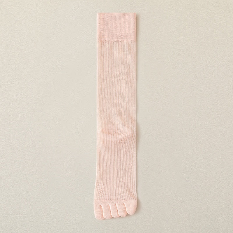 Five-toe Socks For Women Summer Thin Mid-calf Socks Sweat-absorbing And Deodorant