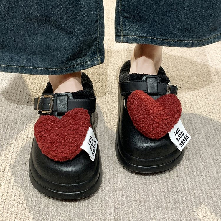 Cute Cartoon Girly Closed Toe Women's Slippers, New Premium Closed Toe Slides For Outdoor Wear In Autumn And Winter