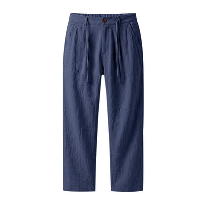 Loose-fit Mens Casual Straight-leg Trousers