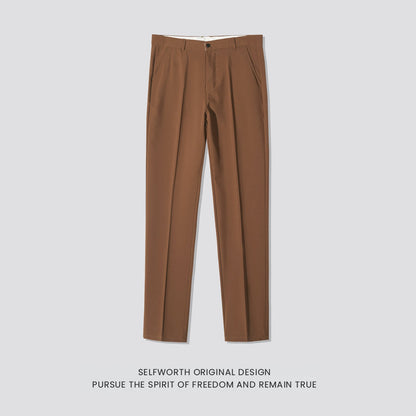 Mens Straight-leg Casual Pants Slim-fit Mature Style