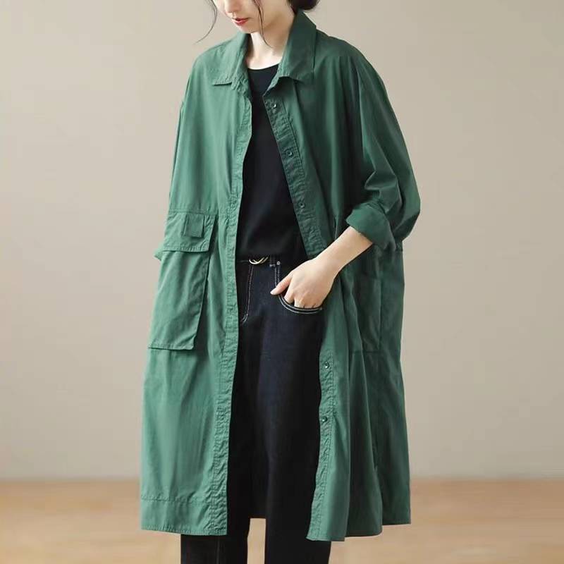 Mid-length Chic Cotton-linen Utility Jacket That The