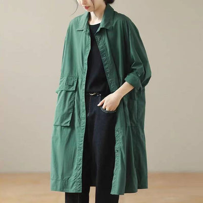 Mid-length Chic Cotton-linen Utility Jacket That The