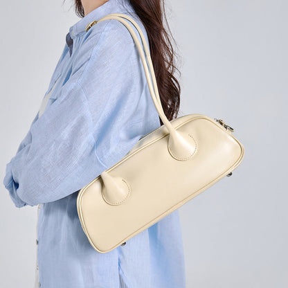 Womens Minimalist Genuine Leather Underarm Bag