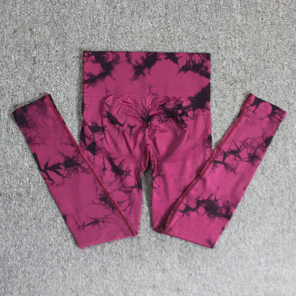 Women's Printed Tie-dye Seamless Skinny Yoga Pants