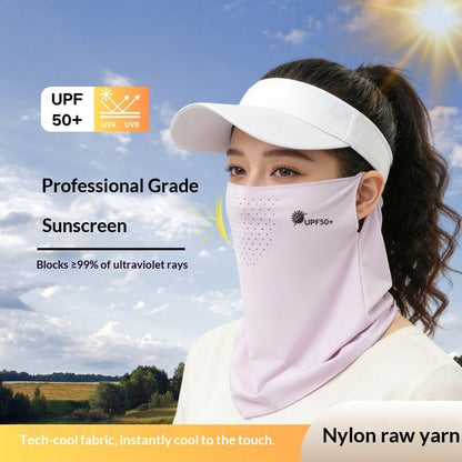 Ice Silk Sun-Protective Face Mask For Women Summer Full-Face UV-Proof Outdoor Golf Cycling Neck-Protecting Mask, Sun-Shading Veil