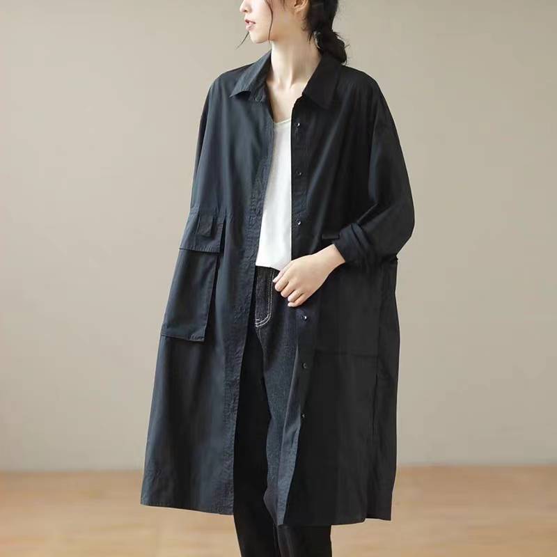 Mid-length Chic Cotton-linen Utility Jacket That The