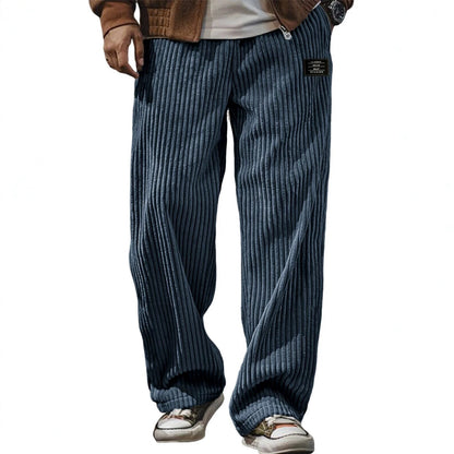 Pocket-embroidered Black-label Loose Straight-leg Casual Pants