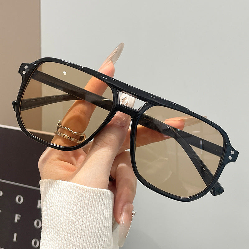 Square Double-bridge Fashionable Sunglasses