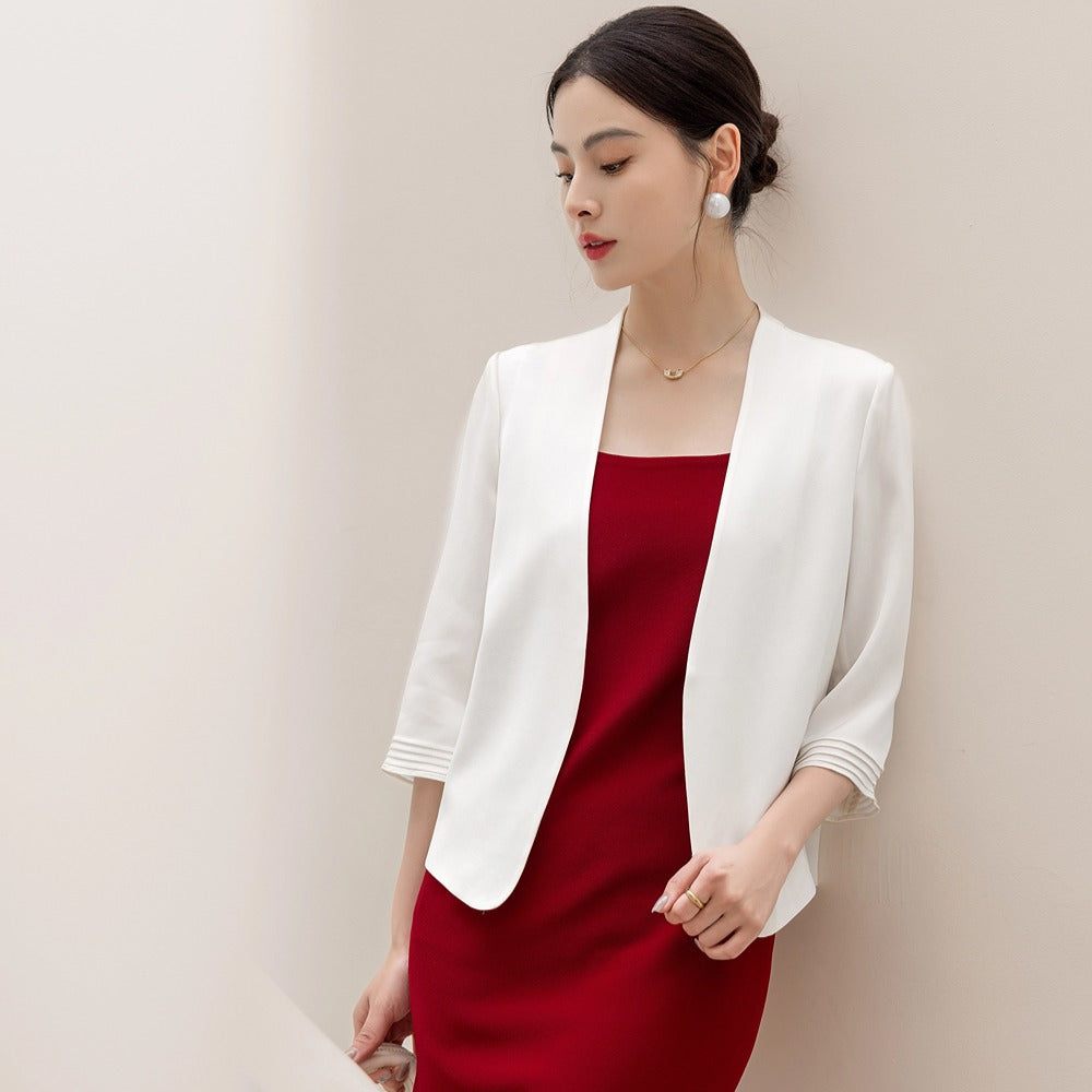Five-Quarter-Sleeve Versatile Short Blazer For Women