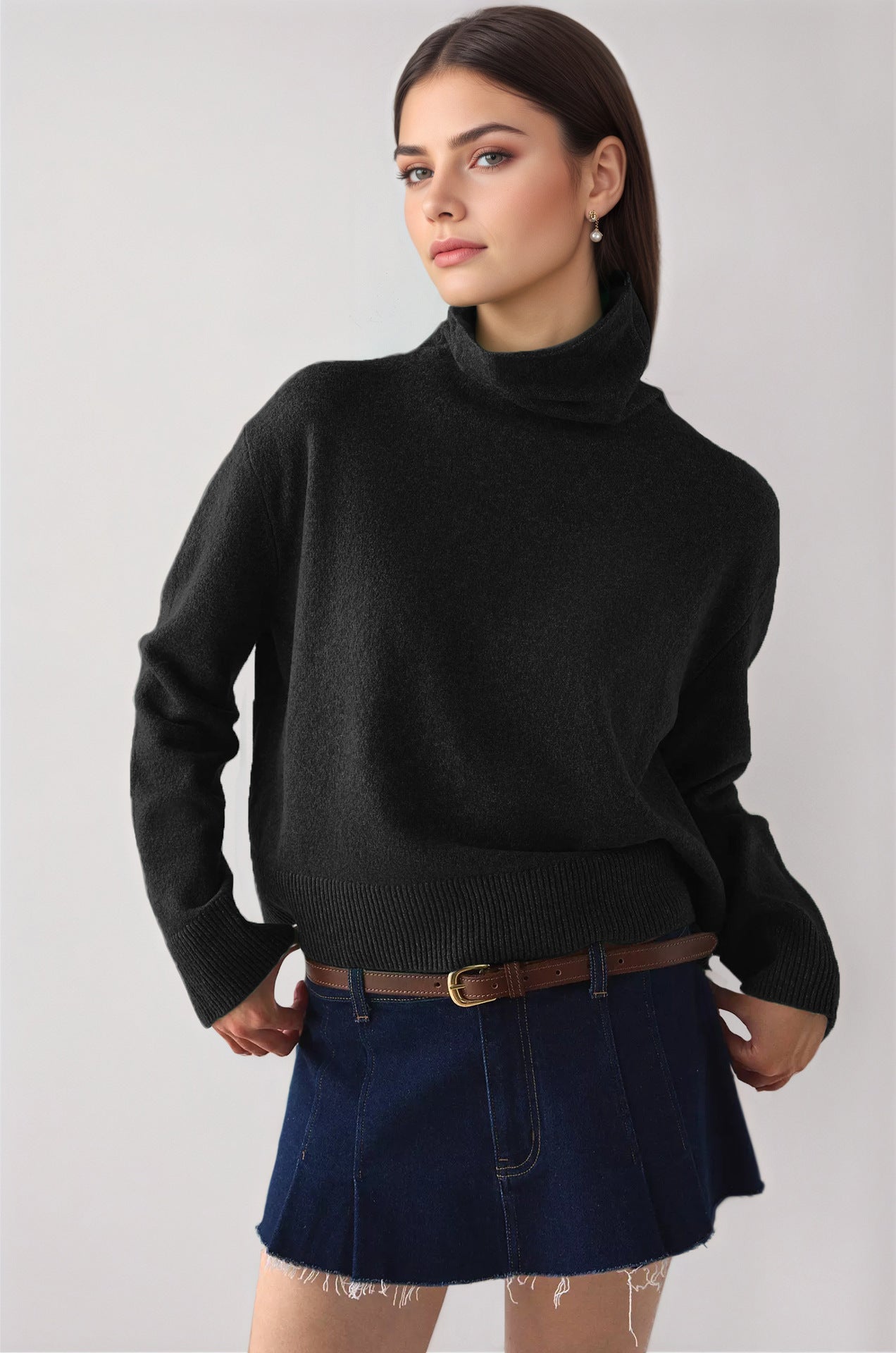 Womens Turtleneck Knitted Bottoming Sweater