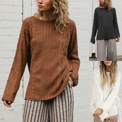 Womens Comfortable Casual And Stylish Cable-knit Sweater