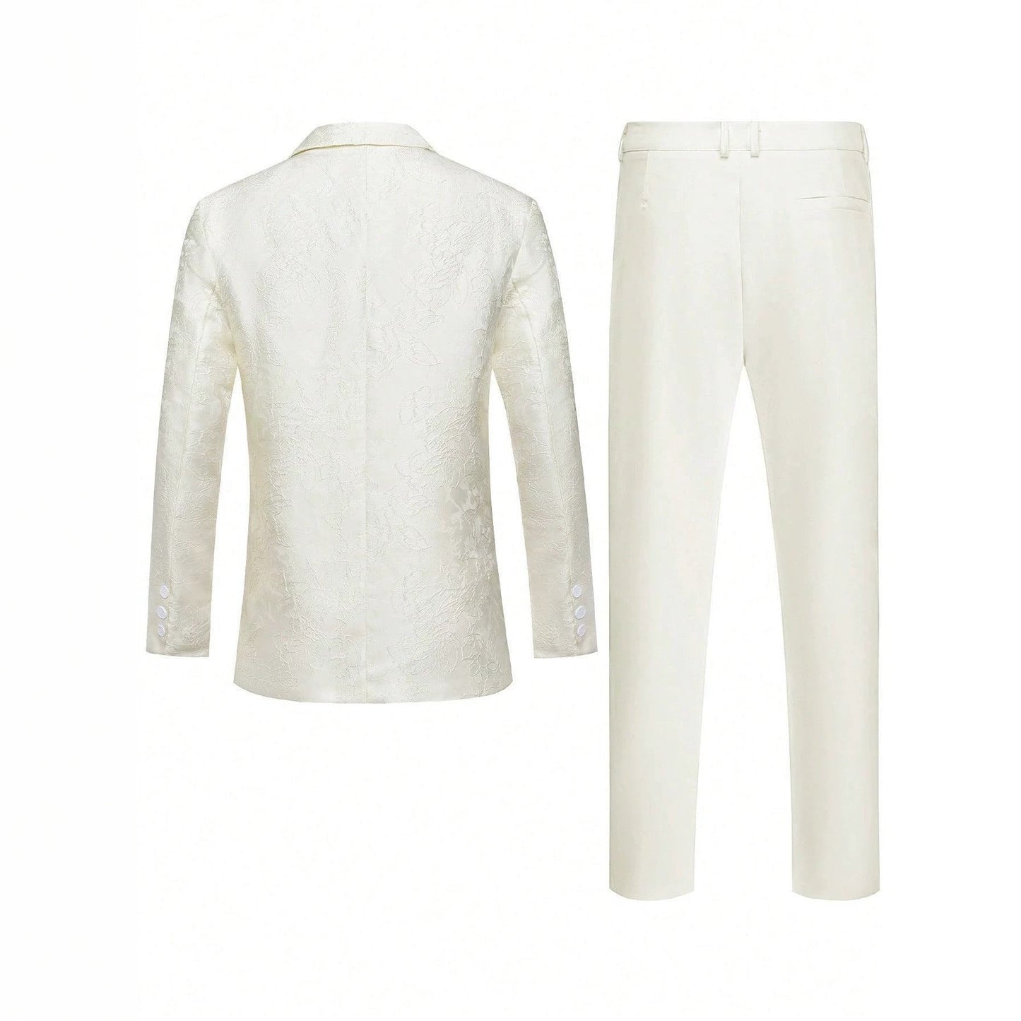 Dark-Pattern Jacquard Light Business Suit Set
