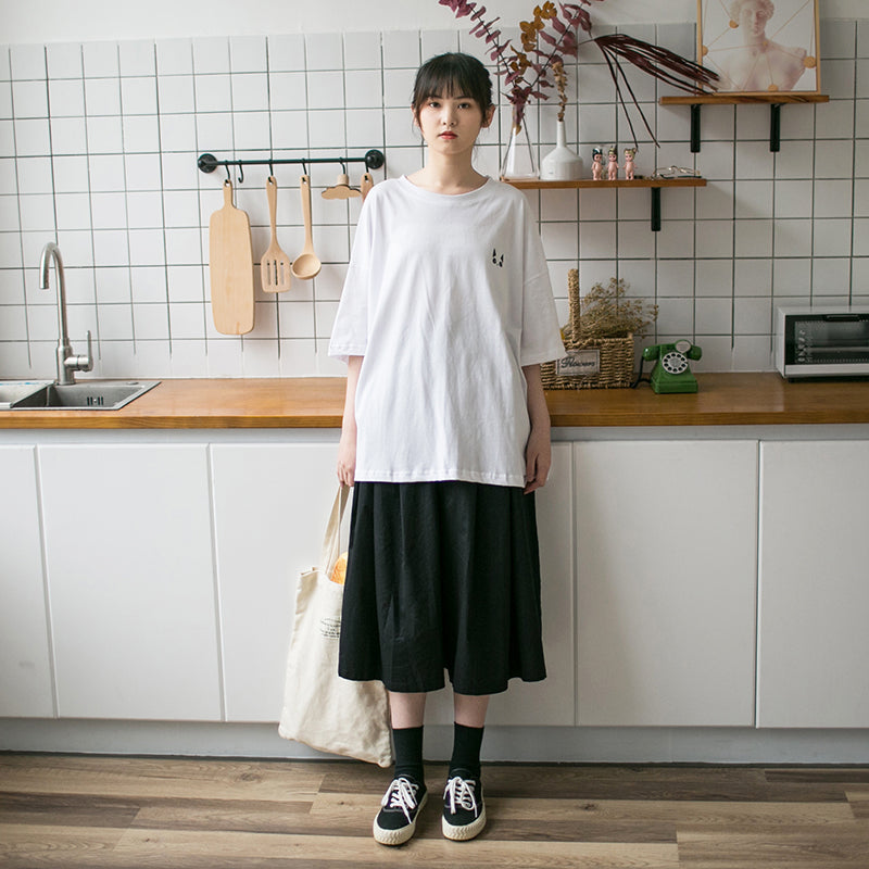 Japanese Overalls Black Wide-leg Pants Women