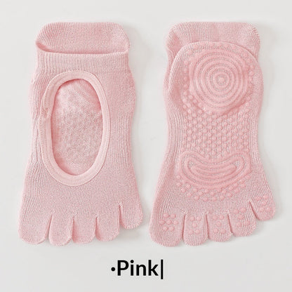 SpringSummer Womens Toe Yoga Socks With Cutout Heels And Backless Design